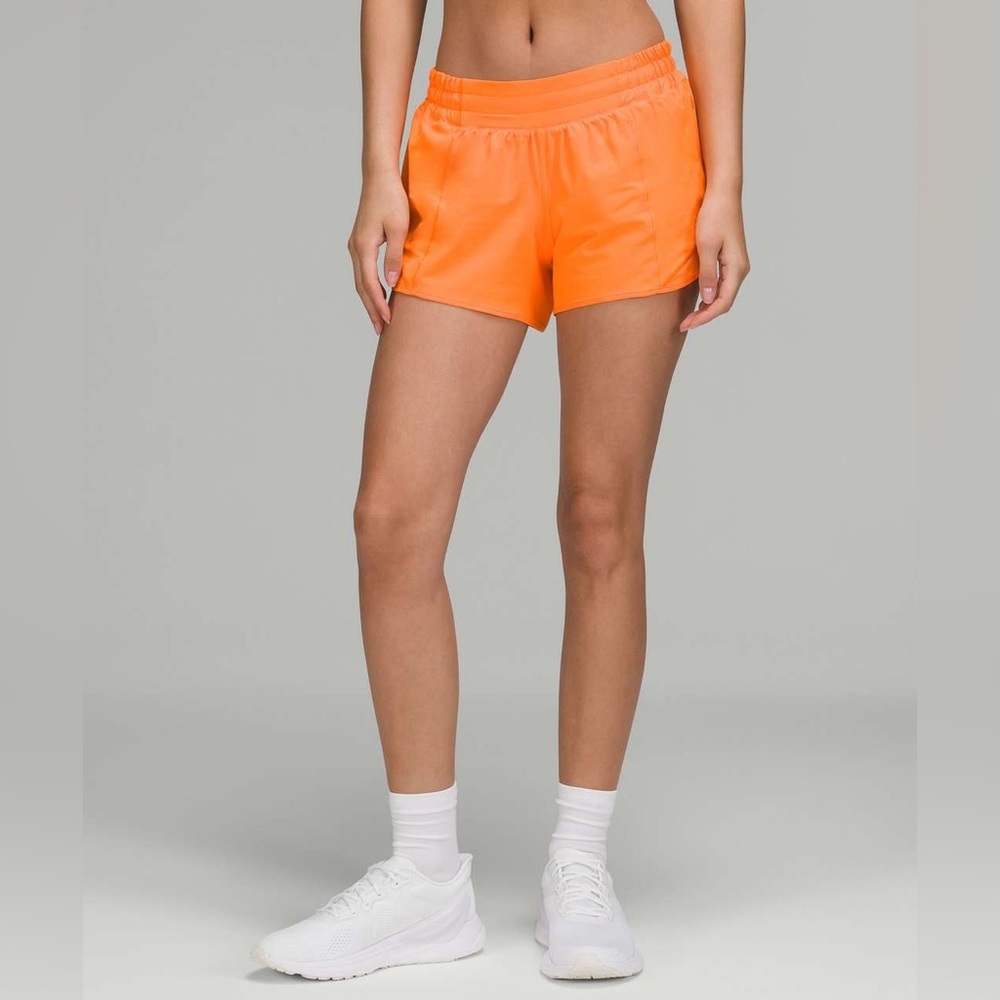lululemon athletica Women's Hotty Hot 4” Athletic Shorts in Bright Orange Size 6